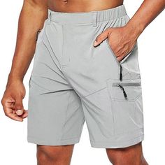 Season:Summer; Fabric:Polyester; Gender:Men's; Style:Basic,Casual,Shorts,Military; Occasion:Daily,Outdoor; Fit Type:Regular Fit; Function:Breathable,Ripstop,Zipper Pocket,Multi Pockets,Sweat wicking,Stretchy,Lightweight,Quick Dry; Waistline:Mid Waist; Pattern:Solid Color; Design:Zipper Pocket,Elastic Waist; Pants Type:Cargo Shorts,Casual Shorts; Front page:FF; Hips:null; Length:null; Waist:null Solid Color Summer Cargo Shorts For Outdoor, Summer Shorts For Outdoor Activities With Pockets, Summer Shorts With Pockets For Outdoor Activities, Summer Outdoor Shorts With Side Pockets, Knee-length Shorts For Summer Outdoor Activities, Summer Outdoor Knee-length Shorts, Khaki Cargo Shorts For Summer Outdoor Activities, Cargo Shorts With Pockets For Camping, Short Cargo Shorts With Pockets For Camping