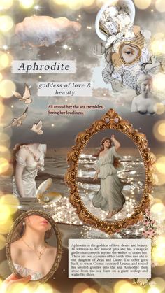 an image of a woman's profile with the words aphrodite on it