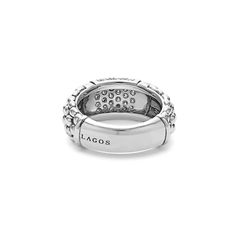 Pavé diamonds and sterling silver Caviar beading form this unique band ring. LAGOS diamonds are the highest quality natural stones. Unique Bands, Engraved Items, Ring Size Guide, Pave Diamonds, Band Ring, Band Rings, Natural Stones, Diamond Ring, Beading