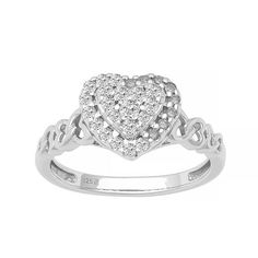 Designed with a heart halo motif and pairs of interlocking hearts adorning the shank, this Love Always diamond ring is a beautiful symbol of your unending love.Click on this JEWELRY & WATCHES GUIDE to learn about fit, styles, materials and more! Designed with a heart halo motif and pairs of interlocking hearts adorning the shank, this Love Always diamond ring is a beautiful symbol of your unending love.Click on this JEWELRY & WATCHES GUIDE to learn about fit, styles, materials and more! FEATURES Diamond Heart Ring With Halo Design, Heart Cut Diamond Ring With Halo Design, Round Heart Ring With Pave Setting For Anniversary, Pave Setting Heart Ring For Anniversary, Heart Shaped Ring With Pave Setting For Anniversary, Anniversary Heart Cut Ring With Halo Design, Formal Heart Shaped Ring With Halo Setting, Heart Cut Rings With Pave Setting For Valentine's Day, Formal Heart-shaped Ring With Halo Setting