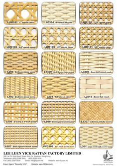 the different types of rattans and their names are shown in this poster, which includes