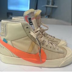 Nike X Off White The 10: Blazer Mid "All Hallows Eve" Sneaker. Worn But In Like New Condition, No Sole Inserts Nike X Off White, Off White X Nike, All Hallows Eve, Off White Shoes, Blazer Mid, Hallows Eve, Nike Sneakers, Mens Shoes Sneakers, The 10