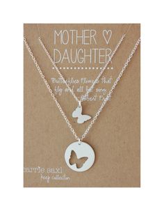 Mother Daughter Necklace Set Butterfly Jewelry Mother's Day Gift Mom Gift Jewelry Gift Set Daughter Gift for Her From Daughter - Etsy Butterfly Charm Jewelry Gift For Mother's Day, Mother's Day Personalized Butterfly Necklace, Personalized Butterfly Necklaces For Mother's Day, Personalized Butterfly Necklace For Mother's Day, Butterfly Necklace As A Gift, Round Butterfly Necklace Gift, Butterfly Charm Jewelry For Birthday, Round Butterfly Necklace For Gift, Mother's Day Butterfly Jewelry With Butterfly Charm