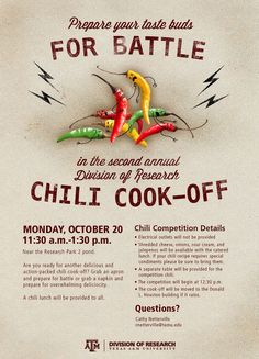 an advertisement for the chili cook off