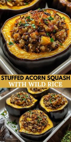 stuffed acorn squash with wild rice is an easy and delicious side dish for any meal