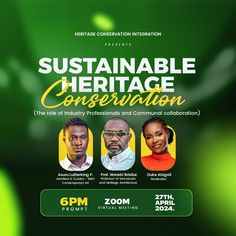 the poster for the event is shown with three people in green and yellow colors on it