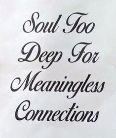 a sign that says soul too deep for meowingess connections on the side of a building