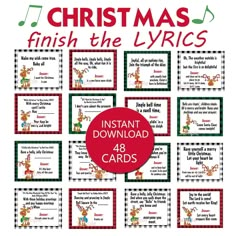 christmas printables for the lyrics with music notes and pictures on them