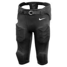 the nike youth's football pants are blue and have white trims on them