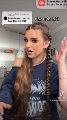 Waterfall tut by brookemint tik-tok #brookemont#waterfall-hair-idea#slayy#xx more in telegram Worst Haircuts, Braid For Beginners, Waterfall Braid Hairstyle, Hair Inspiration Long, Braid Hairstyle