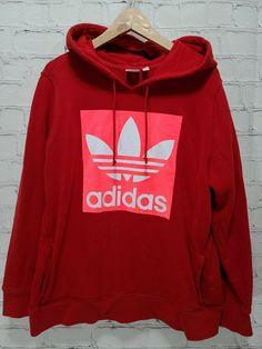 adidas Women's Trefoil Hoodie Scarlet XL X-Large Red White Neon Pink   Size: X-Large   Actual Measurements:                                   - Armpit to Armpit: 25.5”                                                   - Neck to Front Hem: 25”   - Back Neck to Bottom Hem: 26.5”   - Neck Hem to Cuff Hem: 30”   - Shoulder Hem to Cuff Hem: 25.5“   Color: Red, White, Neon Pink Features:Bottom of Form ·       Hood with drawstring ·       Front pouch pocket Condition: This hoodie has a black sharpie ma Red Hoodie Outfit, Hoodie Outfit Aesthetic, Apartment Decorating For Couples, Adidas Outfit Women, Black Sharpie, Adidas Outfit, Apartment Decorating, Hoodie Outfit, Red Hoodie