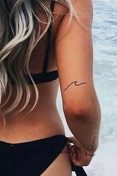 31 Best Tiny Meaningful Tattoos Change Tattoo, Simple Tattoo Ideas, Beachy Tattoos, Small Wave Tattoo, Pineapple Tattoo, Cute Simple Tattoos, Tattoos Infinity, Wave Tattoo, Palm Tattoos