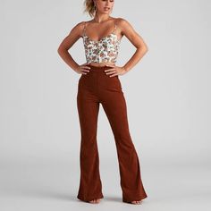 Windsor: Break The Record For The Most Stylish Fashion Queen In These Corduroy Flare Pants! They Feature A Flattering, High-Rise Waist With A Lattice Back Design, Side Zipper Closure, A Form-Fitting Hip, And A Flared Hem. Pants In Size Small Have An Approximate 12" Front Rise With A 32" Inseam. Size Small. Washed But Never Worn. Sold Out Online. Corduroy Flare Pants Outfit, Updating Wardrobe, Flare Pants Outfits, Hygge Fashion, Senior Outfits, 70s Inspired Outfits, Corduroy Flare Pants, Boho Summer Outfits, Homecoming Outfits