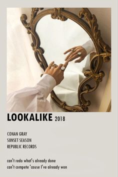 the poster for lookalike shows someone's hand in front of a mirror