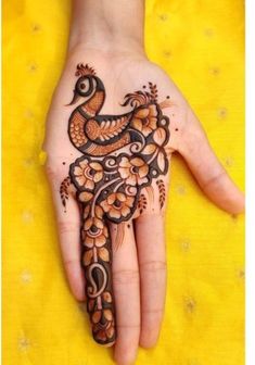 the hand is decorated with henna designs