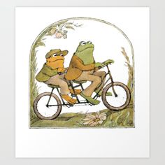 Bicycle Art Print, Gay Sticker, Bicycle Art, Frog And Toad, My New Room, Toad, Frogs