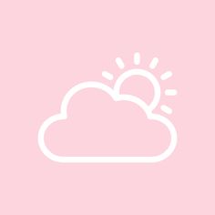 a pink background with a white cloud and sun