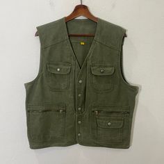 [DESCRIPTION] Please read the description first before buy my items‼️‼️ Vintage Unbranded Military Tactical Vest Size on tag : LL Tag says LL,fits like L (please refer the actual measurements given and compare it with best fitting clothes,by using the size on tag is not always accurate) All in good condition [MATERIAL] Cotton [MEASUREMENT] Measurement:  armpit to armpit : 22 inches  Back collar to bottom : 24.5 inches [CONDITION] - All in good condition  - Kindly please refer photo [PAYMENT & NO Practical Khaki Outerwear With Pockets, Military Tactical Vest, Fitting Clothes, Military Tactical, Tactical Vest, Mens Vests, Vest Outfits, Bathing Beauties, Mens Outfits