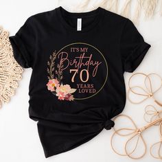 70th Birthday Shirt Men Women, Funny 70th Birthday Gift 70th Bday Shirt Seventy Year Old Birthday Party Time to celebrate 70! This tee would also make a great gift for the 70th birthday!  We add color and size charts to each for references so please make sure that you are selecting carefully. Once an order is received it goes into production and we are unable to cancel orders. ABOUT: :) A premium soft cotton blend UNISEX tee: This t-shirt feels comfy and light, with just the right amount of stre 70 Year Old Birthday Ideas Woman, 70 Years Old Birthday Ideas Woman, 70 Birthday Party Ideas, 70th Birthday Shirt, Funny 70th Birthday, Bday Shirt, 70 Year Old Women, 77th Birthday, 90th Birthday Gifts