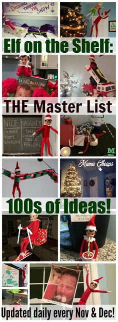 elf on the shelf the master list 100s of ideas updated daily every november & december