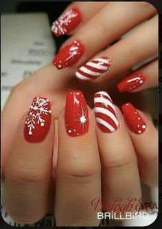 Xmas Nail Art, Idea Nail, Nagellack Trends