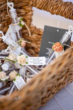 a basket filled with lots of small items