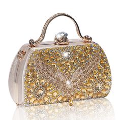 PRICES MAY VARY. CAPACITY:Bling rhinestone evening bags are roomy enough for most needed items,enough room for daily basics like smartphones, credit cards, cash, keys, glasses, compact mirror, mini perfumes, makeup products. DESIGN FEATURES:Rhinestone purse wrapped with gold frame, push lock design, This lady's dinner bag is inlaid into a pattern of bee on the of the lady dinner bag， crystal-encrusted metal loop handles.so that the entire handbag looks very shiny and gorgeous，gold bracelet with Luxury Gold Evening Bag With Bling, Formal Gold Shoulder Bag With Rhinestones, Gold Handheld Evening Bag With Rhinestones, Gold Rhinestone Shoulder Bag For Formal Occasions, Luxury Gold Evening Bag With Rhinestones, Gold Clutch Purse, Formal Bag, Sparkly Purse, Crystal Purse