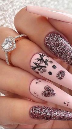 Ballet Nails, Acrylic Nail Set, Winter Nails Acrylic, Nagel Tips, Thanksgiving Nails, New Year's Nails, Xmas Nails, Christmas Nail Designs, Coffin Nails Designs