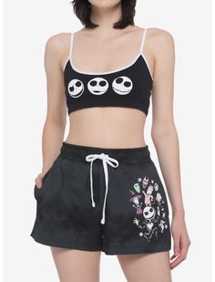 The Nightmare Before Christmas Jack, Barbie Clothing, Christmas Jack Skellington, Nightmare Before Christmas Jack, Her Universe, The Nightmare Before Christmas, Black Bralette, Spandex Shorts, The Nightmare