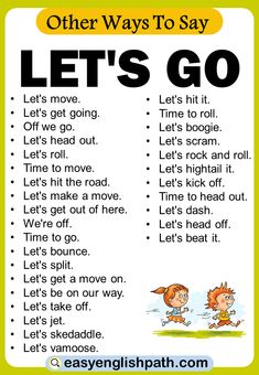 a poster with the words let's go and an image of two children playing