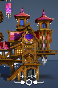 A build I did with my friend Graysun a little while back! If you want the build itself, you can download it on Patreon! Just follow the link! Witch Home Minecraft, Minecraft Town Themes, Minecraft Wizard Tower Blueprint, Minecraft Potion Shop Ideas, Minecraft Mage Tower, Tower Minecraft Ideas, Minecraft Witchy Builds, Fantasy Wizard Tower, Minecraft Wizard House