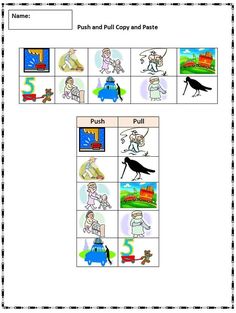 a printable worksheet with pictures of people and animals