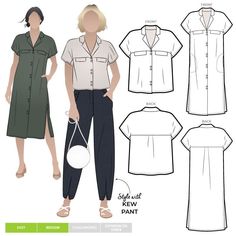 a women's shirt and pants sewing pattern