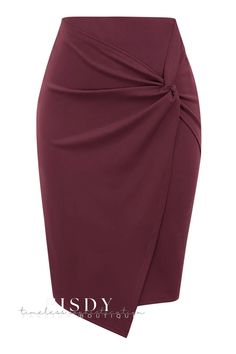 Fisdy - Falda de cintura contorneada y ajuste impecable Bodycon Midi Skirt, Solid Skirt, Top Shirt Women, Four Seasons, Skirt Length, Women Swimsuits, Cardigans For Women, A Line Skirts, Pleated Skirt