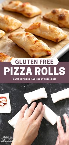 the gluten free pizza rolls are ready to be cut and put in the oven