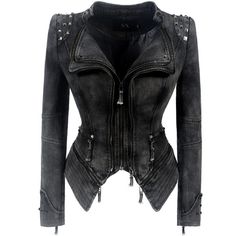 Punk Shorts, Jean Jacket Styles, Gothic Jackets, Moto Biker Jacket, Slim Fit Jackets, Women Jacket, Estilo Punk, Drag Queens, Slim Fit Shorts