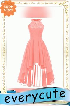 Pink Halter Lace Chiffon Evening Dress Chiffon Dress For Party During Prom Season, Flowy Chiffon Dress For Prom Season, Chiffon Bridesmaid Dress For Prom Season, Summer Party Chiffon Dress In Georgette, Summer Party Chiffon Dress, Flowy Chiffon Party Dress, Flowy Georgette Chiffon Party Dress, Spring Cocktail Chiffon Dress In Georgette, Spring Wedding Guest Chiffon Georgette Dress