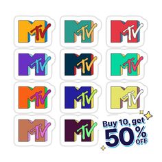 stickers with the words buy 10 get 50 % off on each one for $ 5