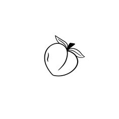 an apple is shown in black and white