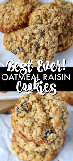 the best ever oatmeal raisin cookies are made with only three ingredients