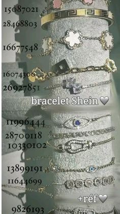 bracelet sur shein avec les réf🐚 Shein Bracelets Codes, Shein Jewelry Code, Shein Jewellery, Shein Bracelet, Shein Bracelets, Shein Jewelry, Shein Codes, Shein Accessories