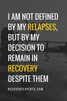 two people standing in water with the caption i am not defined by my relapses, but by my decision to remain in recovery despite them