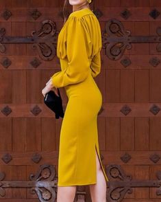 Chic Midi Dress, Midi Dress Chic, Sleeve Midi Dress, Long Sleeve Midi, 1950s Fashion, Trend Fashion, Long Sleeve Midi Dress, Girly Outfits, Looks Vintage