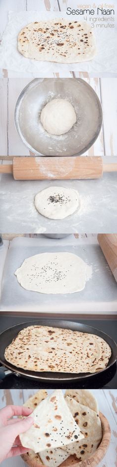 the process of making flatbreads is shown here