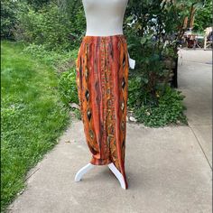 Great Look And So Comfortable. These Pants Are New With Tags. Ready To Rock Out At This Years Summer Festivals. Size Xl Waist 15 Hip 22 Rise 16 Length 44 Cuff 16 Orange Fitted Bottoms With Elastic Waistband, Fitted Orange Bottoms With Elastic Waistband, Bohemian Orange Bottoms For Fall, Bohemian Orange Pants With Elastic Waistband, Bohemian Orange Bottoms With Elastic Waistband, Orange Bohemian Bottoms With Elastic Waistband, Orange Fitted Bohemian Bottoms, Fitted Bohemian Orange Bottoms, Orange Bohemian Fitted Bottoms