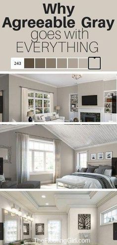 there are pictures of the interior of a bedroom and living room in this house with white walls