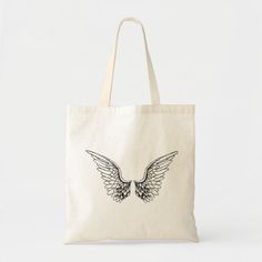 Angel Wings Tote Bag #Ad , #ad, #Tote#Bag#created#Shop Eco-friendly White Shoulder Bag, White Canvas Tote Bag For Personal Use, White Canvas Gift Bag For Personal Use, White Tote Bag For Personal Use, Customizable White Tote Bag, Casual Tote Bag For Personal Use, Customizable Canvas Tote Bag For Personal Use, Customizable Tote Canvas Bag For Personal Use, Angel Wing Outline