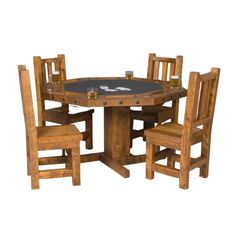 Barnwood Bliss Poker Table Poker Table Top, Rustic Dining Set, Dining Table With Chairs, Pub Stools, Table With Chairs, Barnwood Furniture, Stained Table, Rustic Chair, Reversible Top