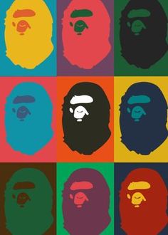 an image of gorillas in different colors on a white background by corbi