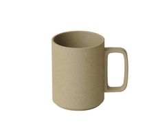 a coffee mug is shown on a white background, with the handle extended to the cup